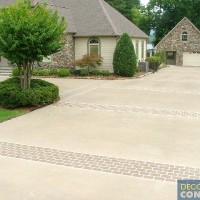 driveway with brick pattern sections