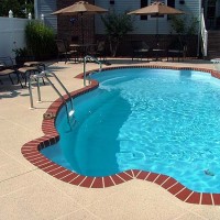 Pool deck brick edge tan coating